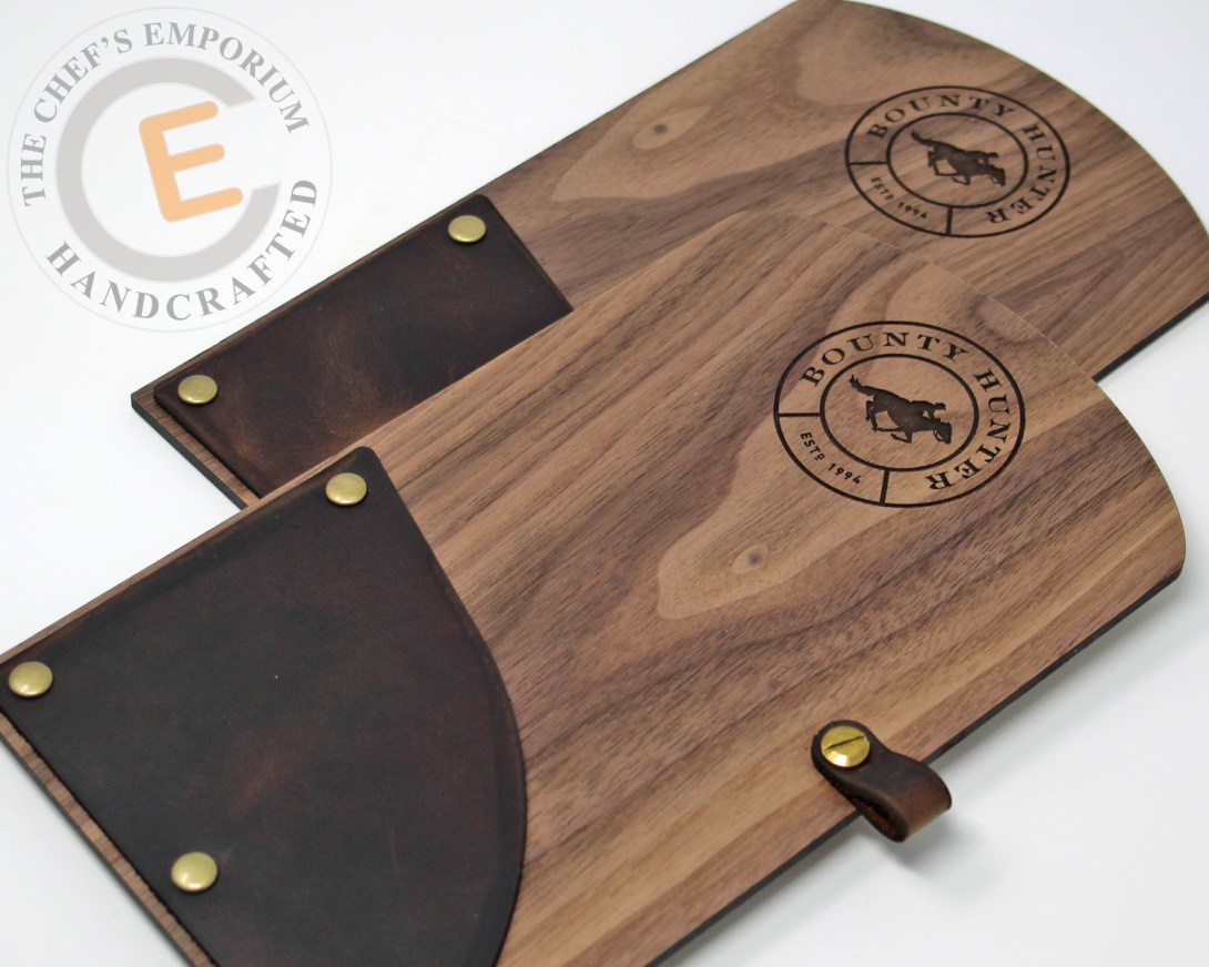 Wood and Leather Check Presenter