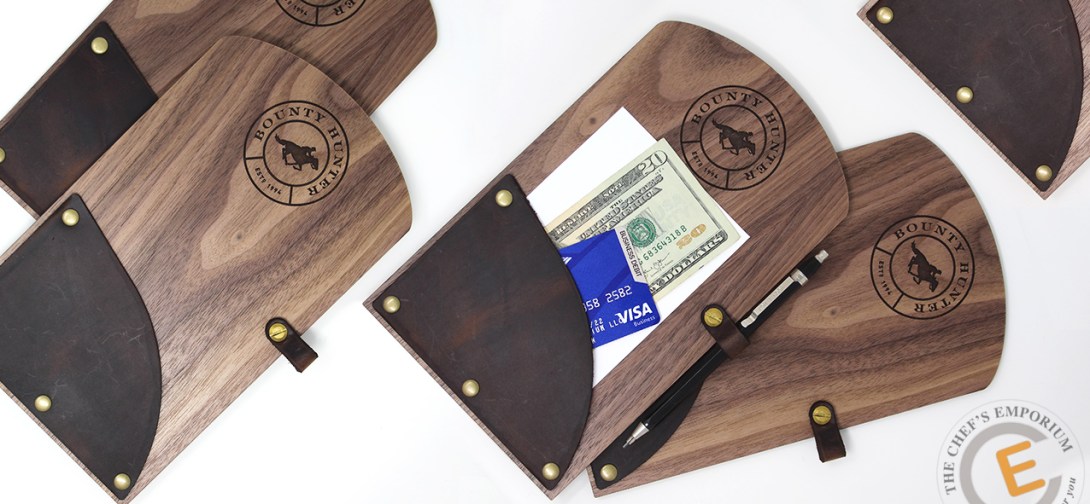 Restaurant Check Presenter handcrafted from leather and wood